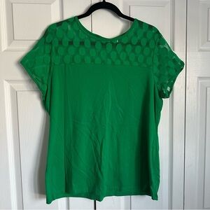 Cato Womens Top Sz 18/20W Mesh St Pattys 🍀 Soft Comfy Preppy Casual Classic